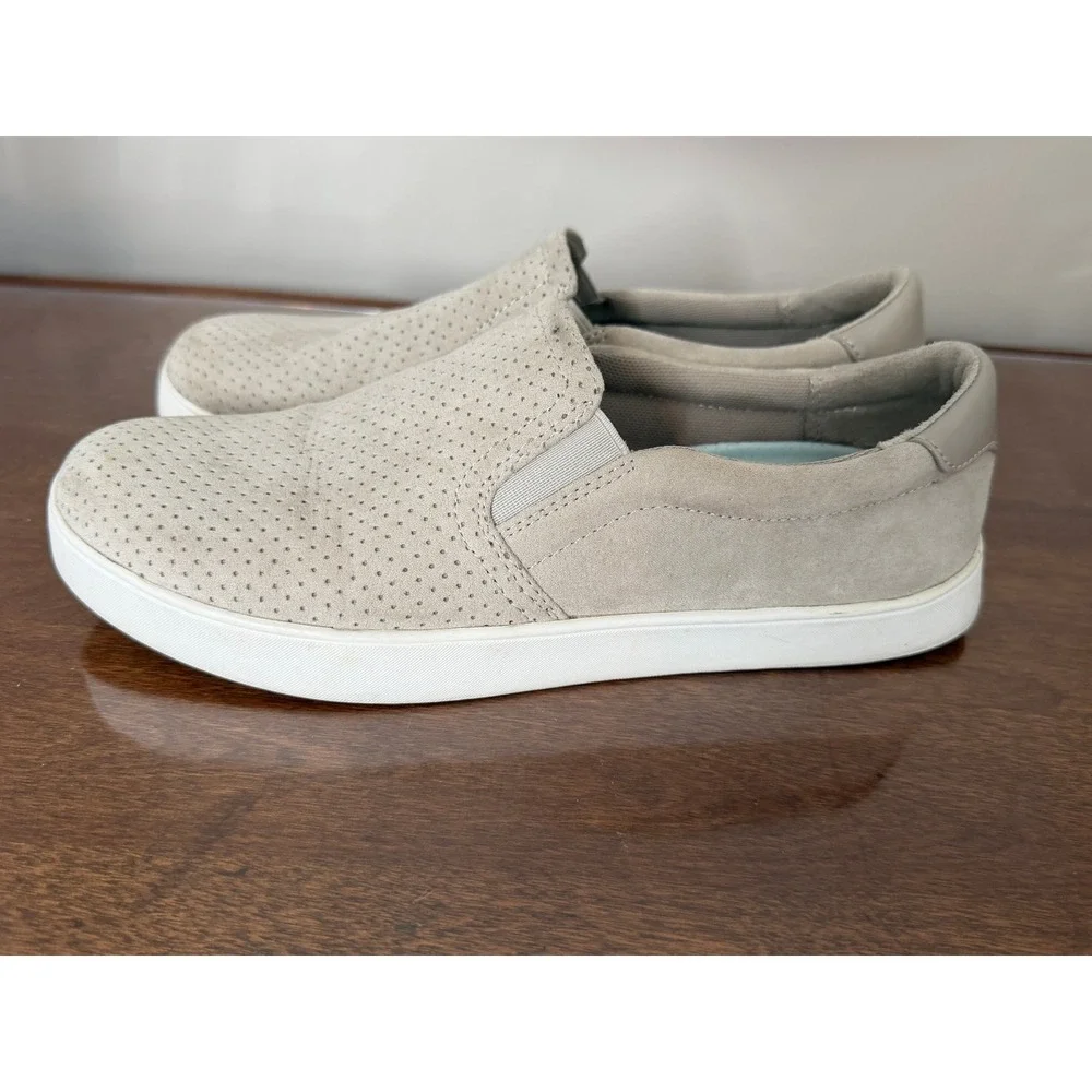 Dr. Scholl's Be Free Beige Perforated Slip-On Sneakers Comfort Shoes Women's